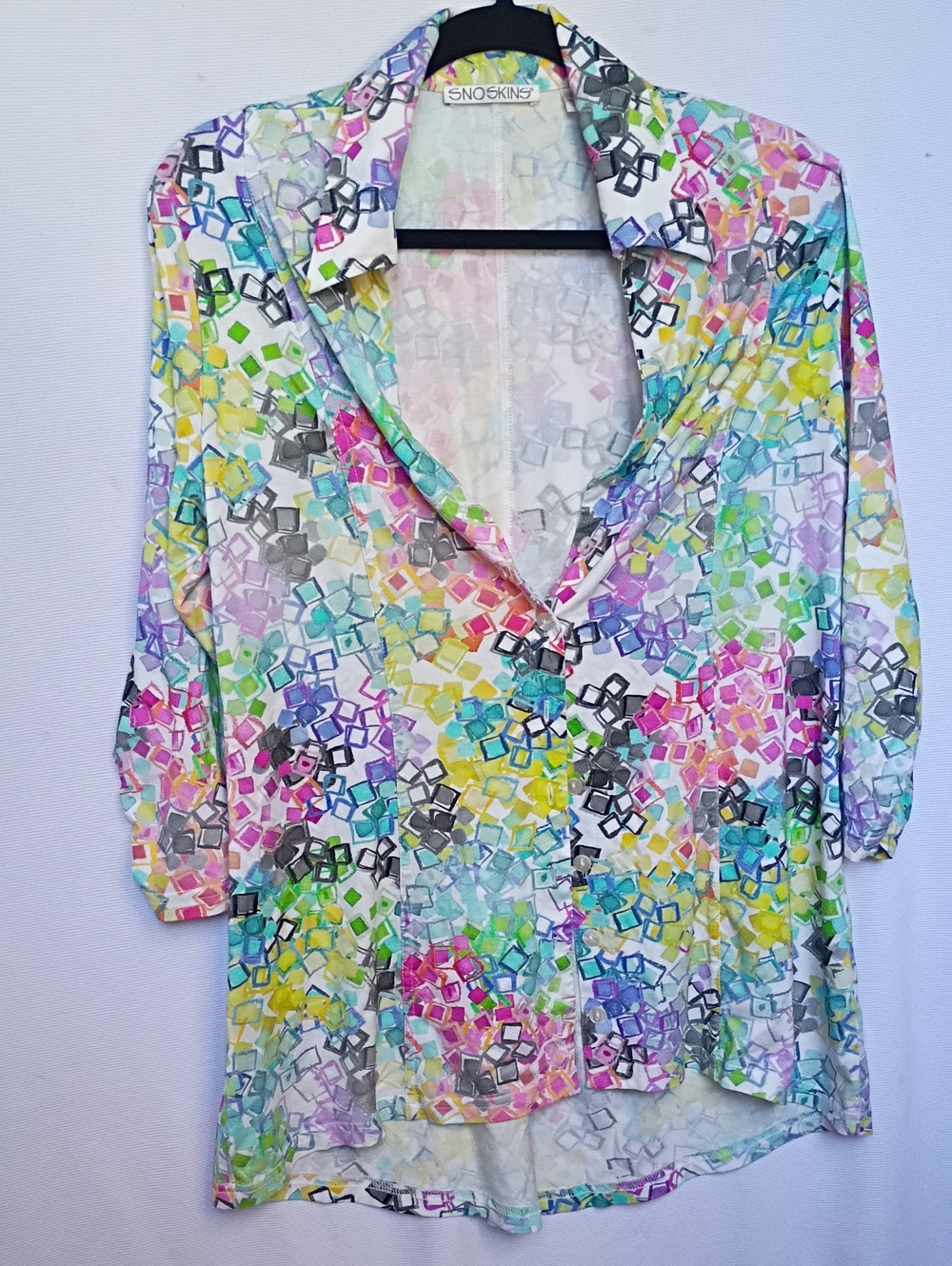 SNO SKINS Multicolor Geometric Button-Front Shirt